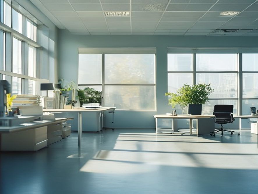 Movement and vitality Active movement space with clear lines and open room